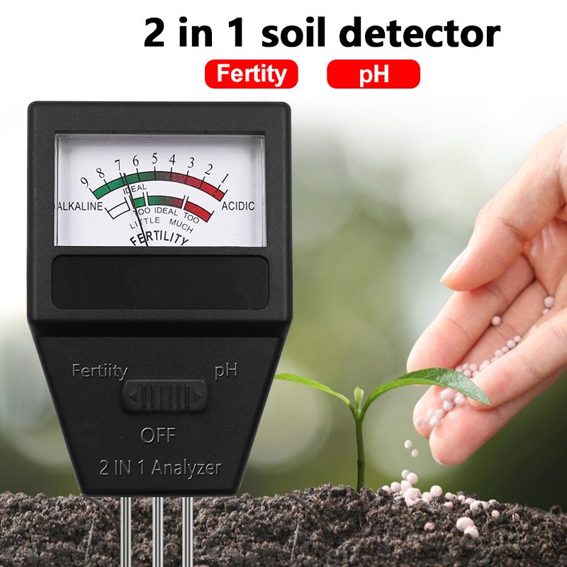 Ph Meter Digital Water Tester - 2-in-1-Boden-PH-Fruchtbarkeitsmessgerät mit 3 Sonden, Boden-PH-Tester, Pflanzenfruchtmaßgerät,