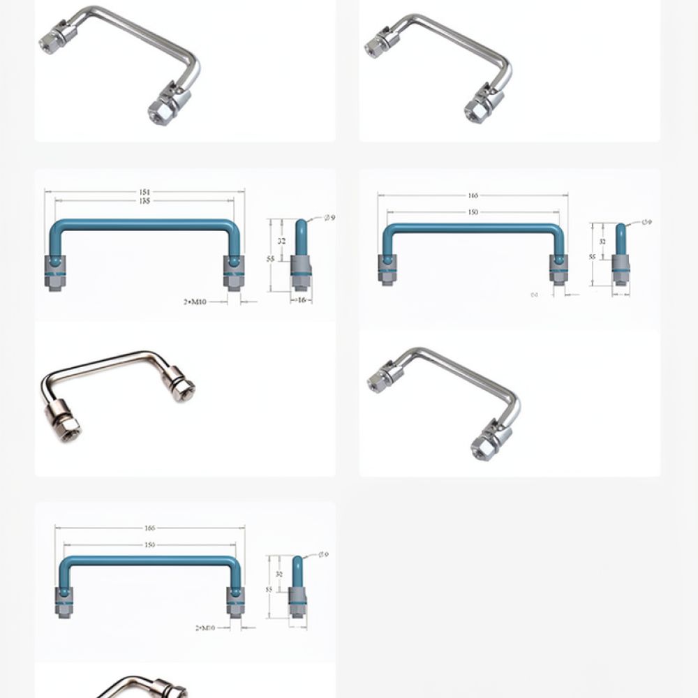 Industrial Tools - Flach montierter, klappbarer Griff für Industriegeräte,
